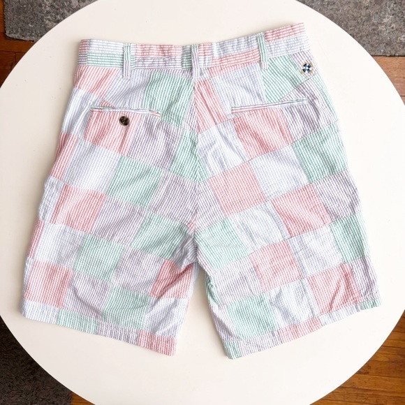 Castaway Clothing Nantucket Mens 9” Seersucker Color Patchwork Short Size 28 New - Picture 6 of 8